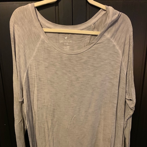 Gray long sleeve AEO shirt - Picture 1 of 2